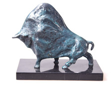 Bronzeskulptur Pablo Picasso Stier Bulle Rind Sculpture Bull  Massiv Bronze