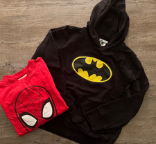 2x Sweatshirt Gr. 140 ⭐️ Spiderman ⭐️ Batman Marvel Kostüm Karneval Set Hoodie