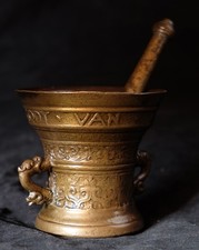 MÖRSER DELPHIN HENKEL BRONZE