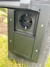 Hochwertige Gartensteckdose in Anthrazit-Optik / Steckdosensäule