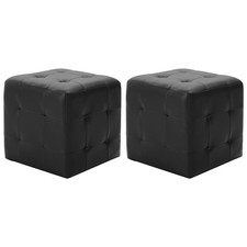 2x Pouf Kunstleder Sitzhocker