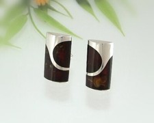 Bernstein Ohrclips 925 braun