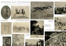 Goethe als Zeichner XXL Kunstdruck 1932 Doppels. 12 Zeichnungen Johann Wolfgang