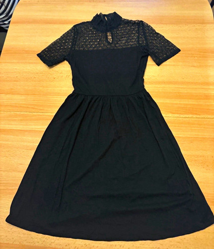 Damenkleid schwarz midi - |,
