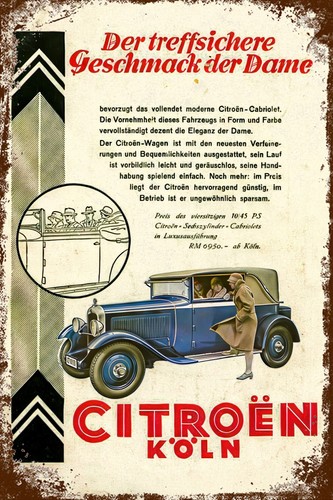 Retro blechschild citroen - blechschild,