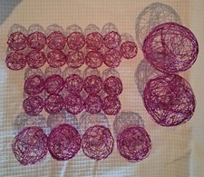 29 Drahtbälle rosa/ lila  Tischdeko  Deko  Hochzeit  Taufe  Geburtstag  Jubiläum