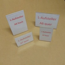 L-Aufsteller Format A6 / A7 Quer- oder Hochformat Preisschilder Tischaufsteller