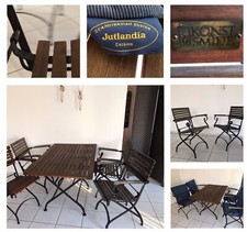 Gartenmöbel Set  Bellini Konst Smide 4 Stühle 1 Tisch  Akazien / Teakholz Stahl