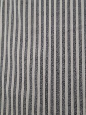 Stoffrest Patchworkstoff Baumwolle PATCH JEANS-WEISS gestreift , 1,50 M x 30 cm