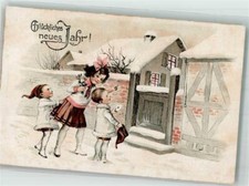 39907866 - Kinder mit Gamaschen bringen ein Brief Neujahr 1914 bis 1918