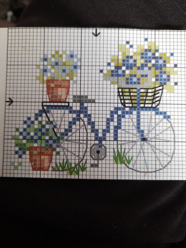 Lke fahrrad blau stickvorlage - lke,