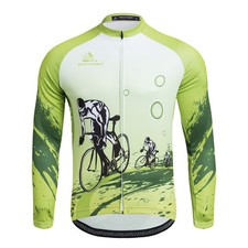 Grün Radtrikot Langarm Herren