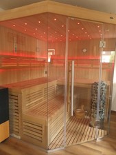 Heico Luxus Sauna aus Hemlock Holz mit Sternenhimmel TOP Zustand