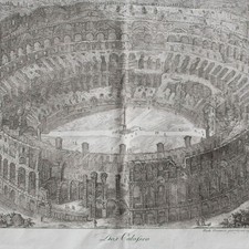 Piranesi nach Kolosseum Colosseo Historische Ansicht Kupferstich Bütten um 1800