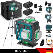 16 Line Laser Level Wasserwaage 4D 360° Kreuzlinienlaser Kit mit 2Akku + Stativ