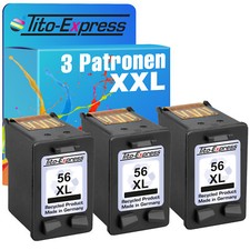 3 Patronen Schwarz für HP 56 XL OfficeJet 4105 4110 4115 4214 4215 4219 4252