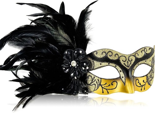 Maskerade maske venedig - maskerade-maske, federn