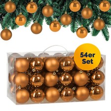 CASARIA® Weihnachtskugeln 54tlg Kunststoff Christbaumschmuck Christbaumkugeln