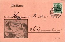 AK GRUSS AUS KASSEL WERBUNG KASSELER HAFER KAKAO FABRIK HAUSEN 1907 HESSEN