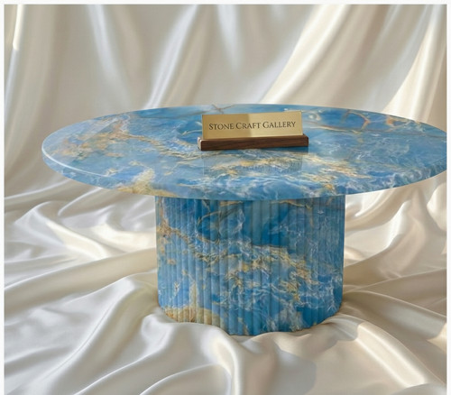 Blue onyx rund couchtisch - rund,