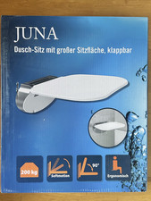 Juna Dusch Sitz bis 200kg Duschklappsitz 90° klappbar weiß f Dusche Wandmontage