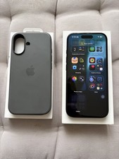 Apple iPhone 16 128 GB, Schwarz, ohne Simlock, incl. original Hülle grau 
