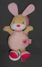 BABYDREAM SPIELUHR   HASE ROSA GESTREIFT