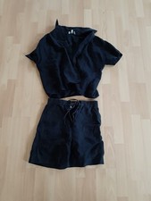 Cos schwarze kzArm Leinenbluse