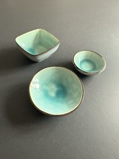  Schälchen | kleine Schalen | Dip Schalen Set - 3tlg. - Craquelé-Muster