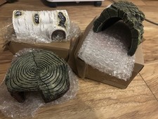 3 Stück Baumstumpf Höhle Reptilien Versteck Vivarium & Aquarium Aquarium 
