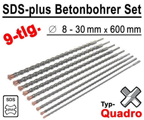 Sds plus betonbohrer set - sds-plus, 9-tlg