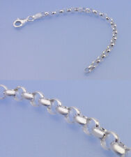 Echt 925 Silber Karabiner Ketten verlängerung RUND bis 10 cm beliebige Länge