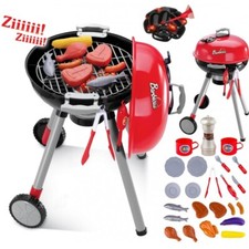 Kinder BBQ Grill Grilltrolley Spielgrill mit Licht + Geräusche+Zubehörteilen