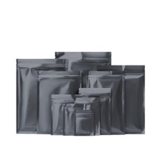 100 SCHWARZ Mylar Aluminiumfolie Druckverschlussbeutel Heißsiegel Geruchsdicht Beutel Beutel