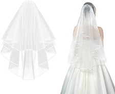 Brautschleier, Schleier kurz Bridal Tüll mit Kamm Tüll Braut Hochzeit