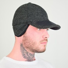 Bugatti Earflap Basecap - Herren Schirmmütze Ohrenklappen 100% Wolle - Gefüttert
