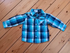 Hemd langarm Gr. 86 blau kariert guter bis sehr guter Zustand 
