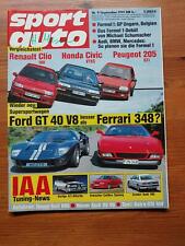 Sport Auto 09/1991 Ford GT 40 - Ferrari 348 - VW Golf VR 6 - Opel Astra GSi 16V