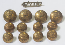 12 x 4./7. Royal Dragoon Guards Offiziere Messing Uniform Knöpfe von J.R. Gaunt