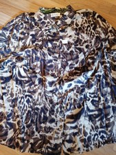 Damen Bluse 56 XXL Baumwolle Tailliert Muster neu Ulla Popken Lang Arm Herbst