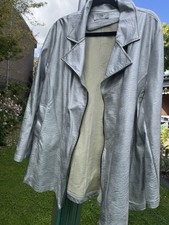 Jacke Lederoptik, schönes Silber, In-/outdoor geeignet, Gr. 50-54, Nagelneu!