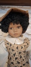 Sammlerpuppe Porzellanpuppe Junge dunkelhäutig 45 cm