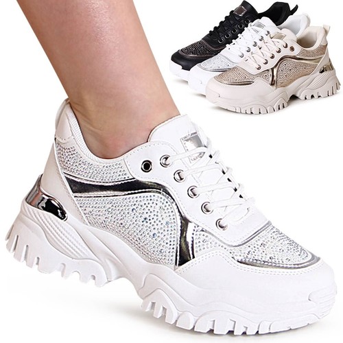 Damen plateau sneaker glitzer - damen,