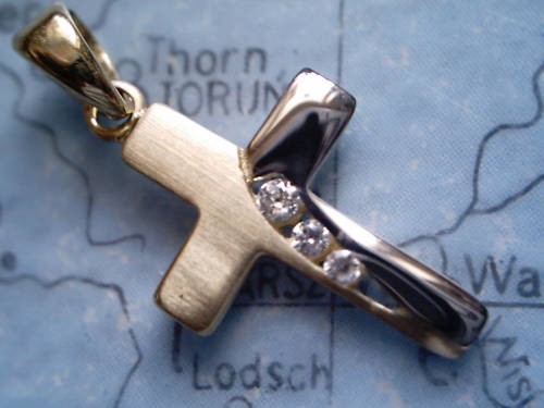 Kreuz anhänger gold 333 mit - gold,