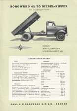 Prospekt LKW Borgward  4  1/2