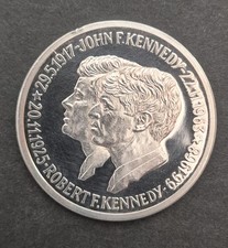 USA John F. Kennedy + Robert Kennedy Medaille Silber