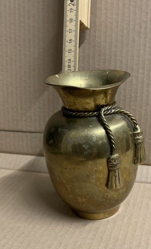 Messing vase mit kordel - messing,