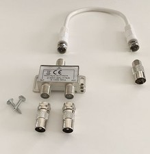 2-fach TV-Verteiler Weiche Zweifachverteiler,inkl.20cm Kabel, schnelle Briefsend