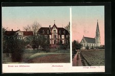 Altshausen, Ansichtskarte, Martinshaus, Evang. Kirche 