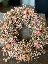 Kranz aus Schleierkraut & Rosen – Handgemachter Trockenkranz 25cm